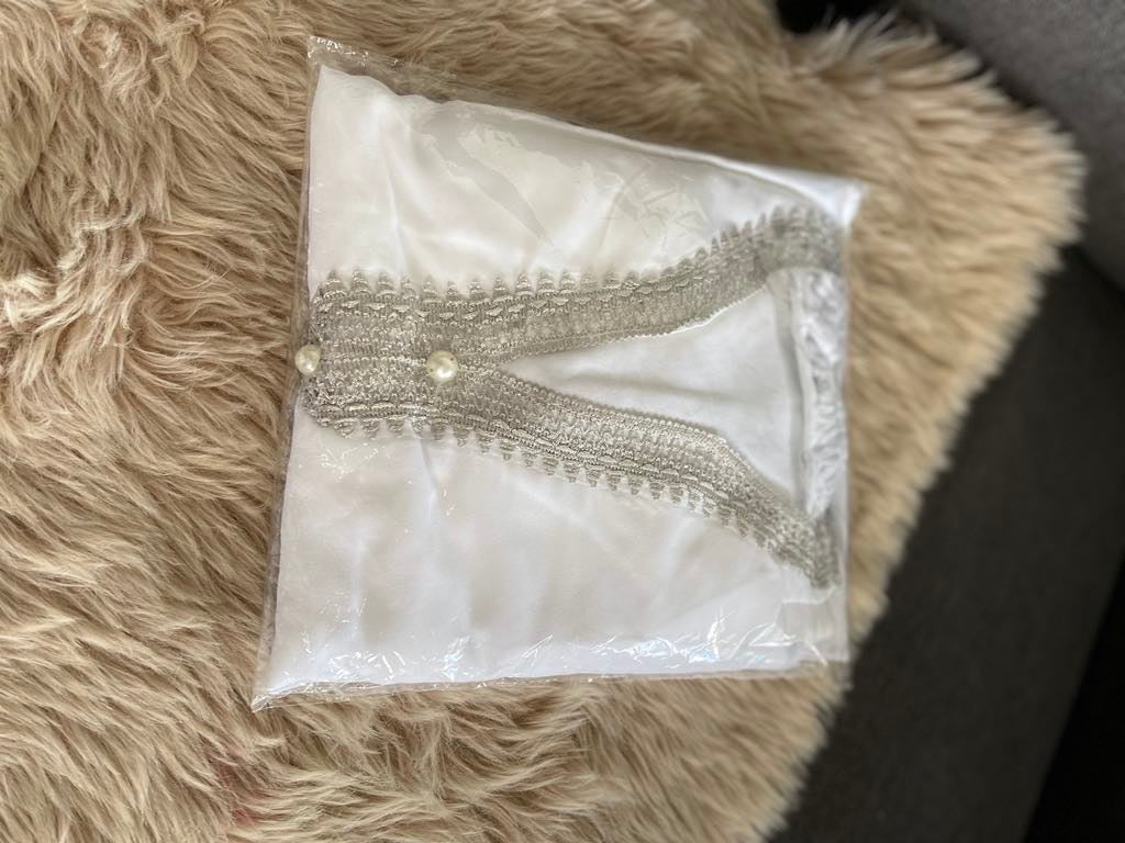 Ensemble djellaba garçon blanc et argenté