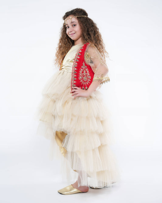 Veste Karakou Rouge – Tenue Traditionnelle pour Fille