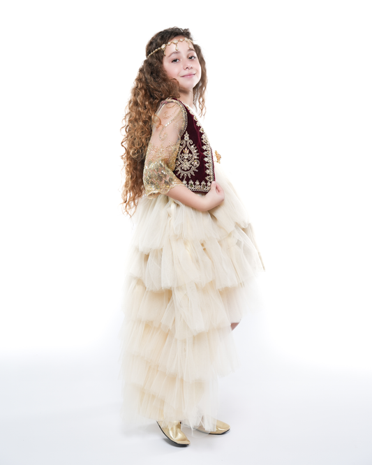 Veste Karakou Prune – Tenue Traditionnelle pour Fille