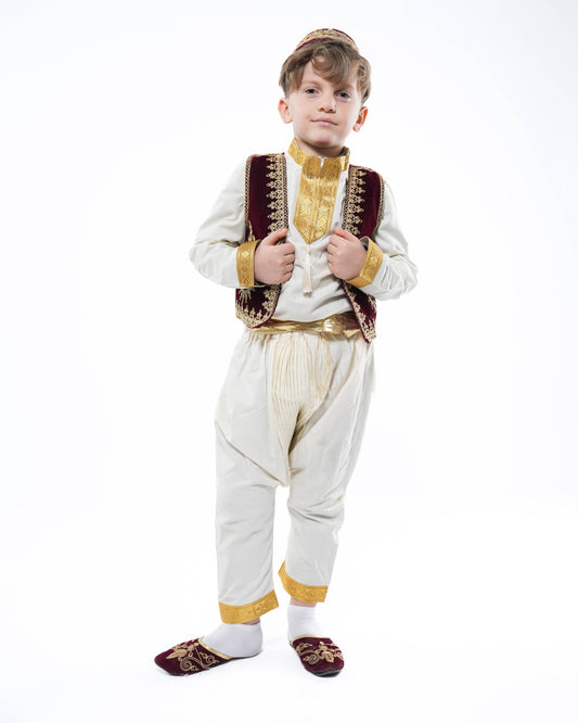 Karakou Bordeaux – Tenue Traditionnelle pour Petit Garçon