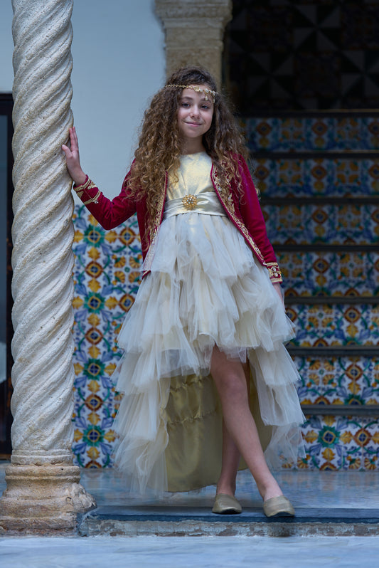 Karakou Bordeaux – Tenue Traditionnelle pour Fille