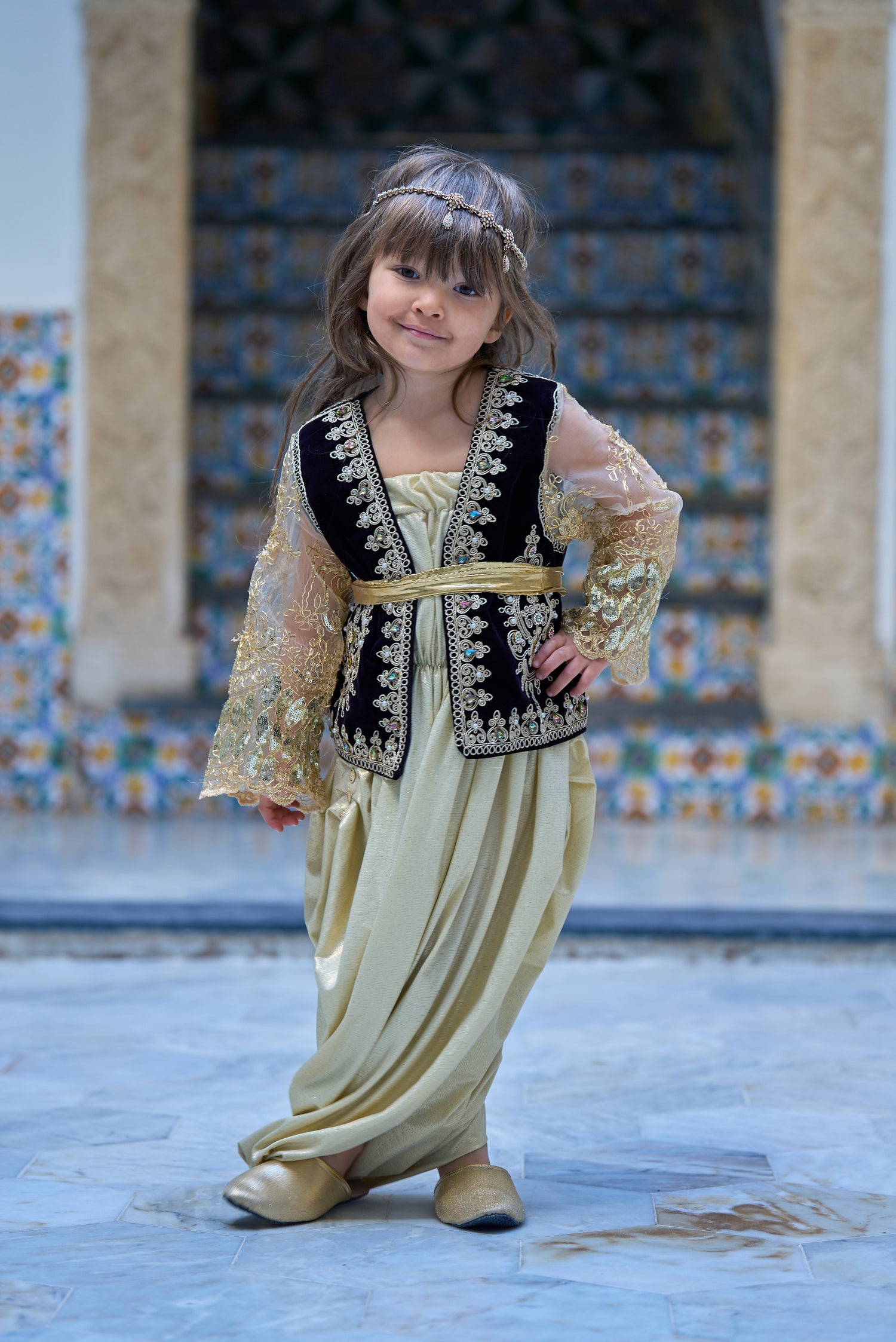 Karakou Noir – Tenue Traditionnelle pour Fille - Main Image