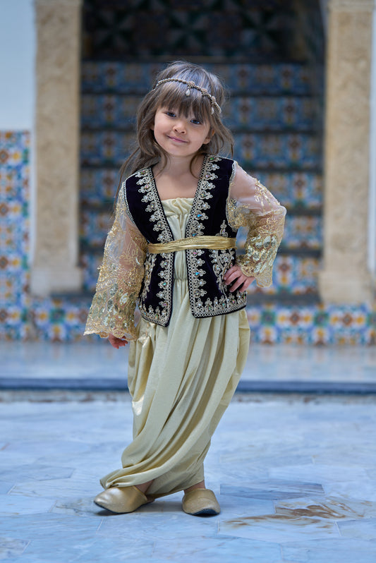 Karakou Noir – Tenue Traditionnelle pour Fille