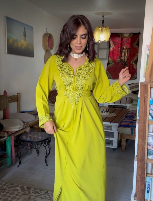 Caftan pistache élégant