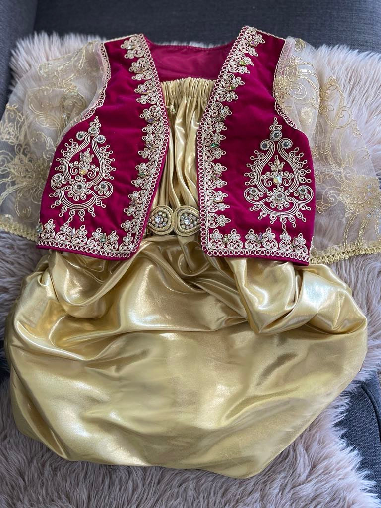 Ensemble karakou fille - rouge