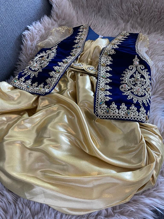 Ensemble karakou fille - bleu roi