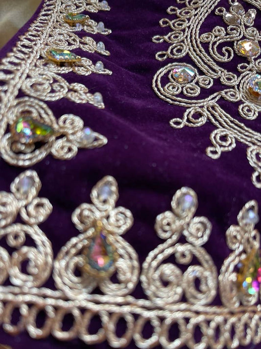 Ensemble karakou fille aubergine