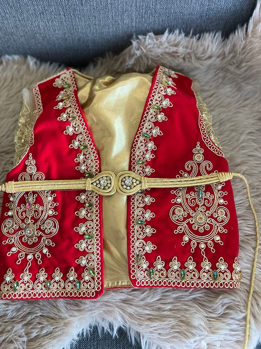 Ensemble karakou fille - rouge