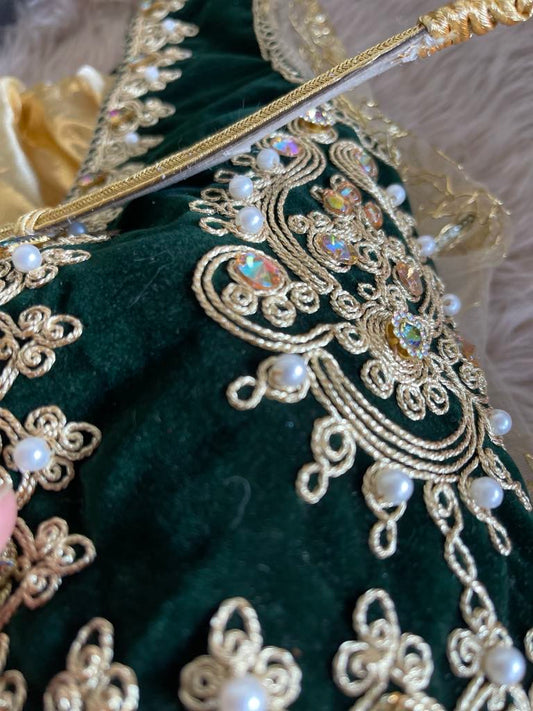 Ensemble karakou fille - vert émeraude