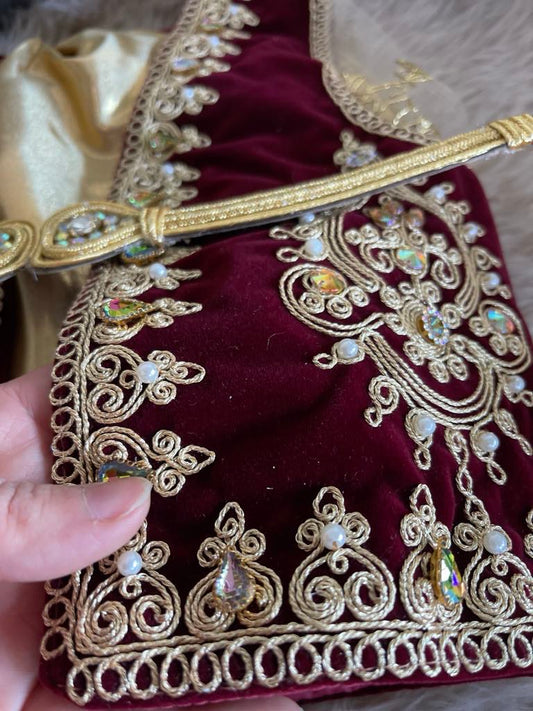 Ensemble karakou fille - bordeaux