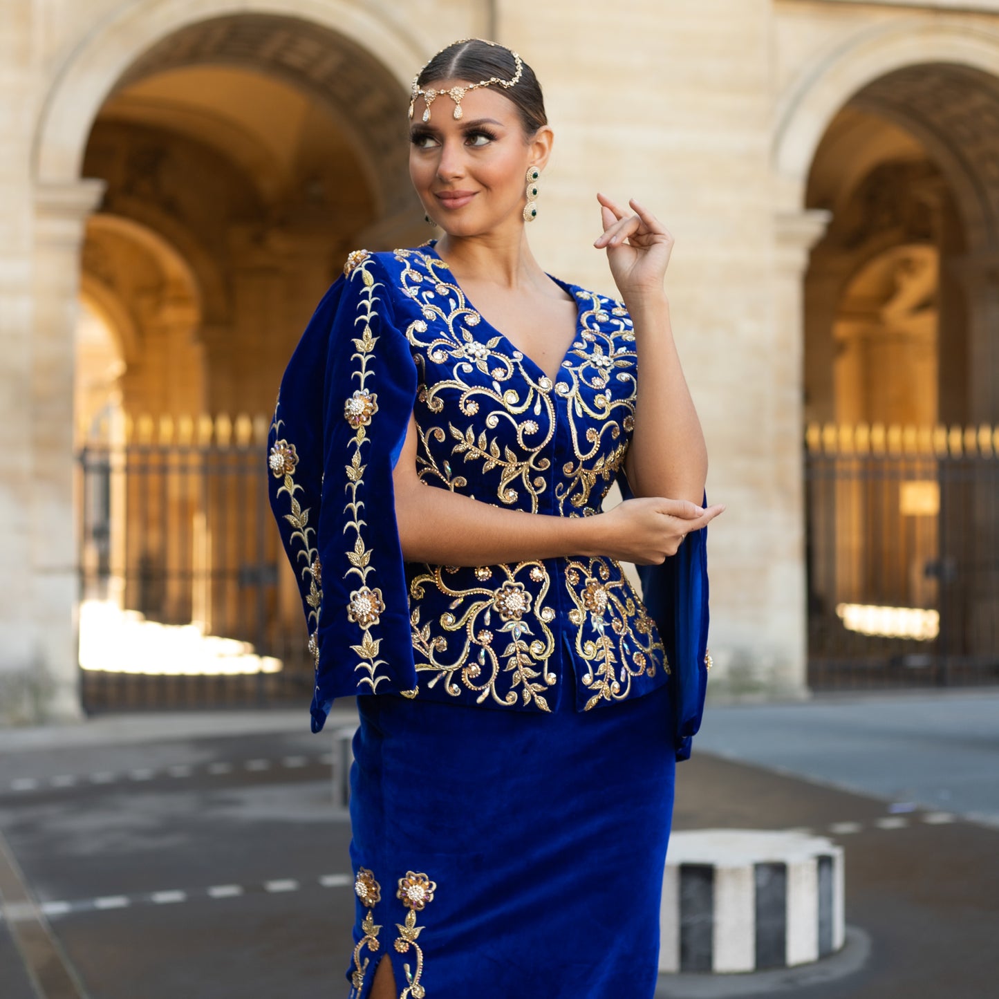 Karakou bleu en velours