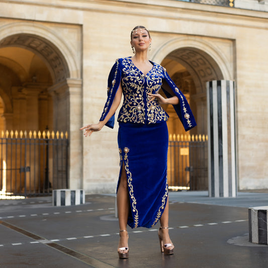 Karakou bleu en velours