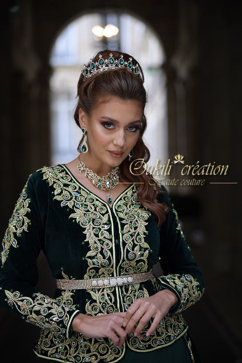 Karakou en velours vert émeraude