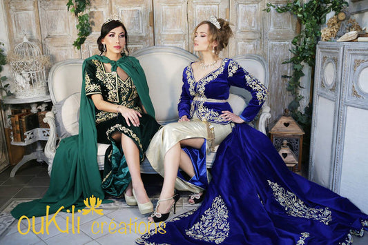 Karakou vert émeraude et doré