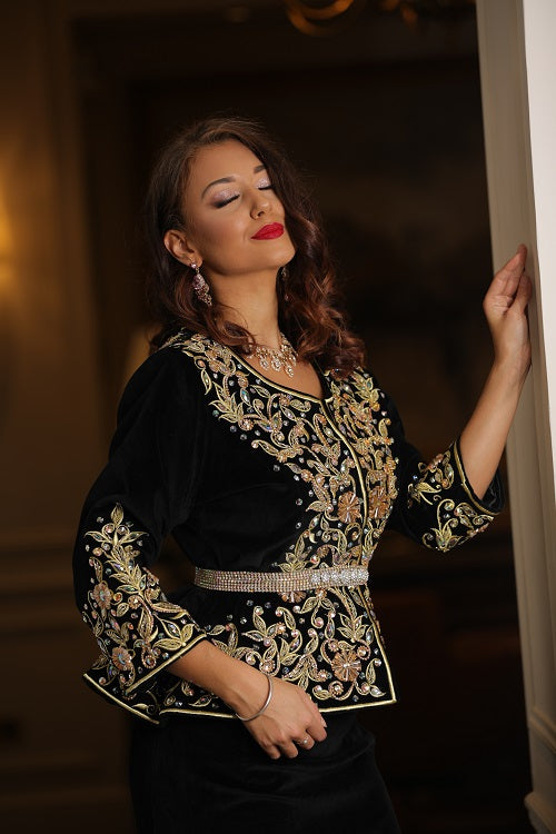 Karakou noir en velours